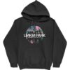 Black Graphic Pullover Hoodie with Tie-Dye Chest Print