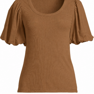 Women's Casual Top with Round Neck and Short Sleeves