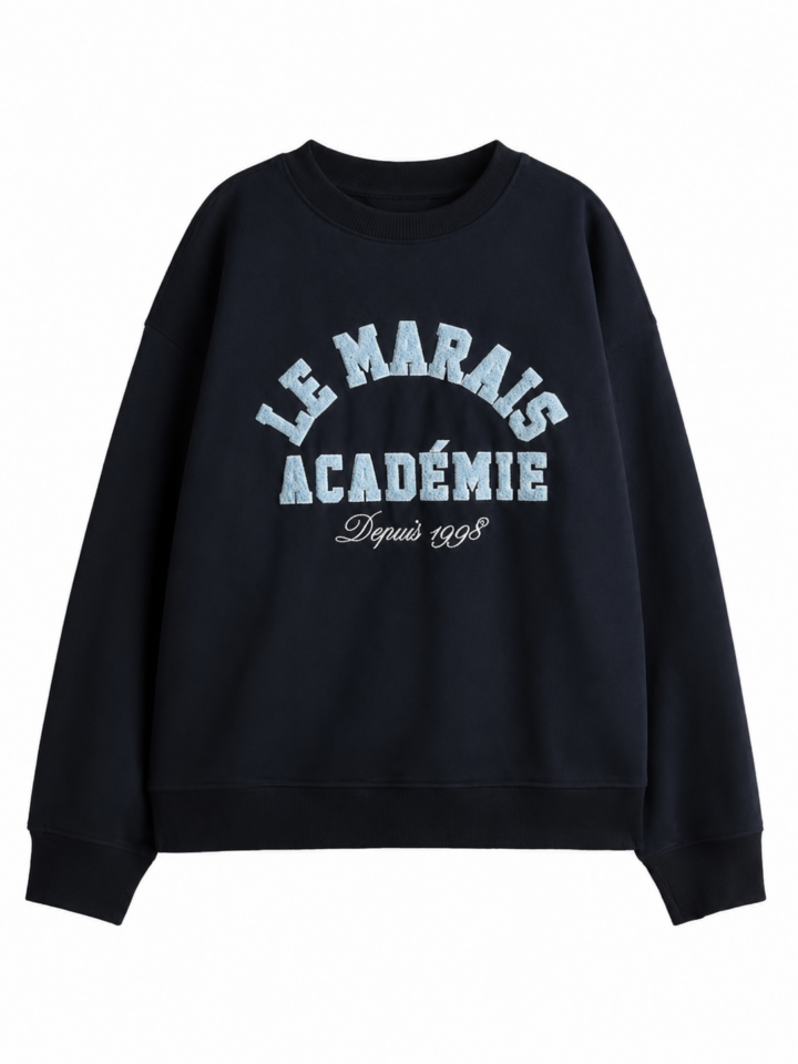 Black Oversized Crewneck Sweatshirt