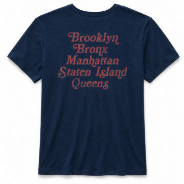 Dark Navy NYC Boroughs Graphic Crew Neck T-Shirt