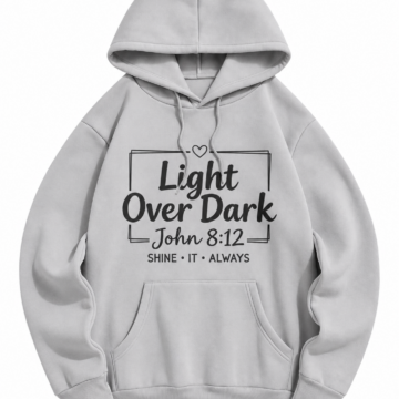 Light Grey Oversized Graphic Hoodie