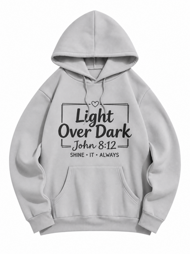 Light Grey Oversized Graphic Hoodie