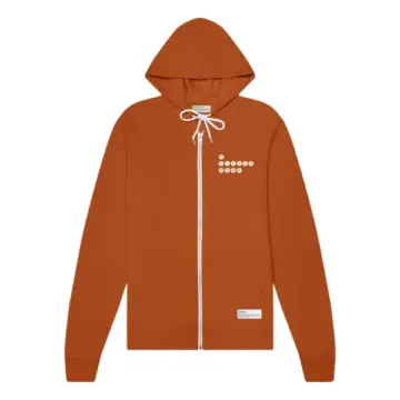 Burnt Orange Full-Zip Hooded Sweatshirt