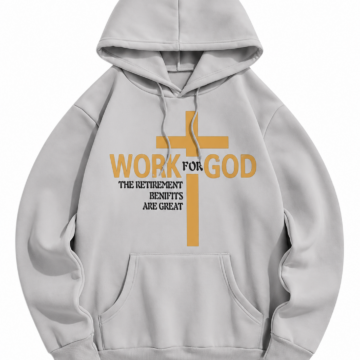 Light Grey Graphic Pullover Hoodie