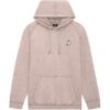 Dusty Pink Heathered Pullover Hoodie with Embroidered Chest