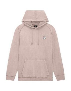 Dusty Pink Heathered Pullover Hoodie with Embroidered Chest