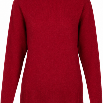 Red Crew Neck Knit Sweater
