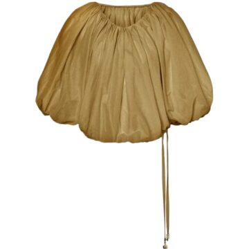 Gold-Brown Cropped Balloon Top